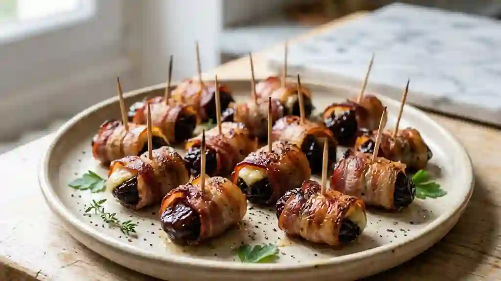 Bouchées de pruneaux au bacon croustillant - Photo de présentation