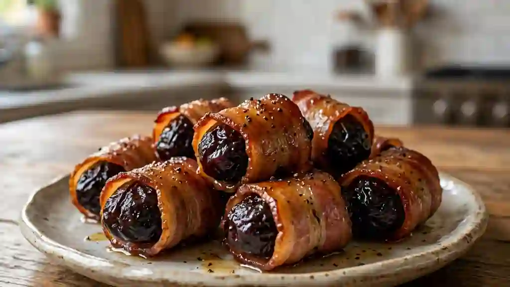 Pruneaux au lard laqués au miel - Photo de présentation