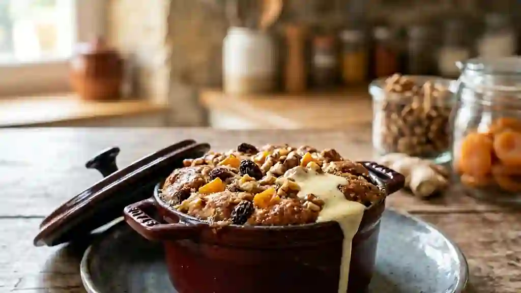 Pudding Fondant au Gingembre et Fruits Secs - Photo de présentation