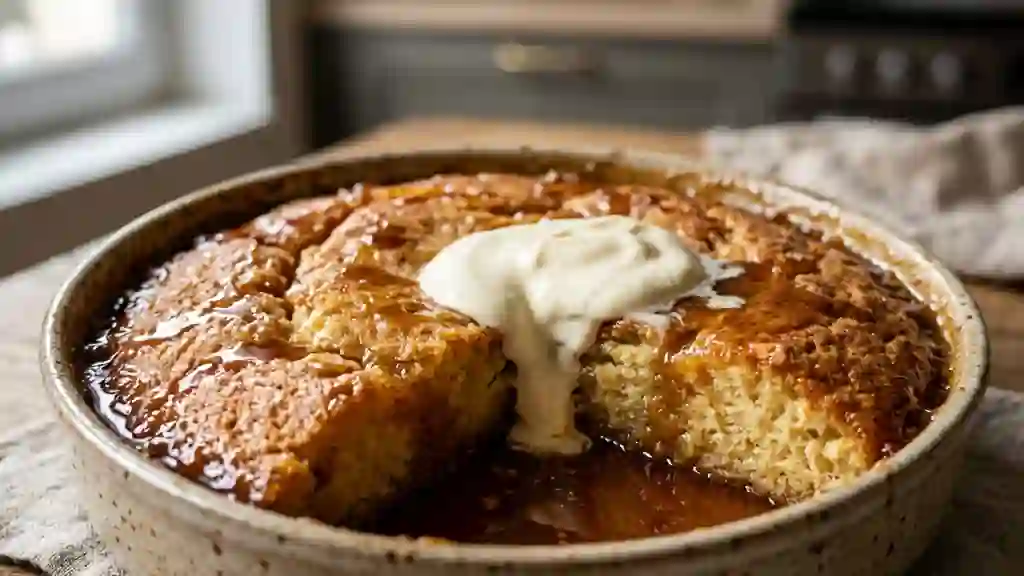 Pudding chômeur fondant et caramélisé - Photo de présentation