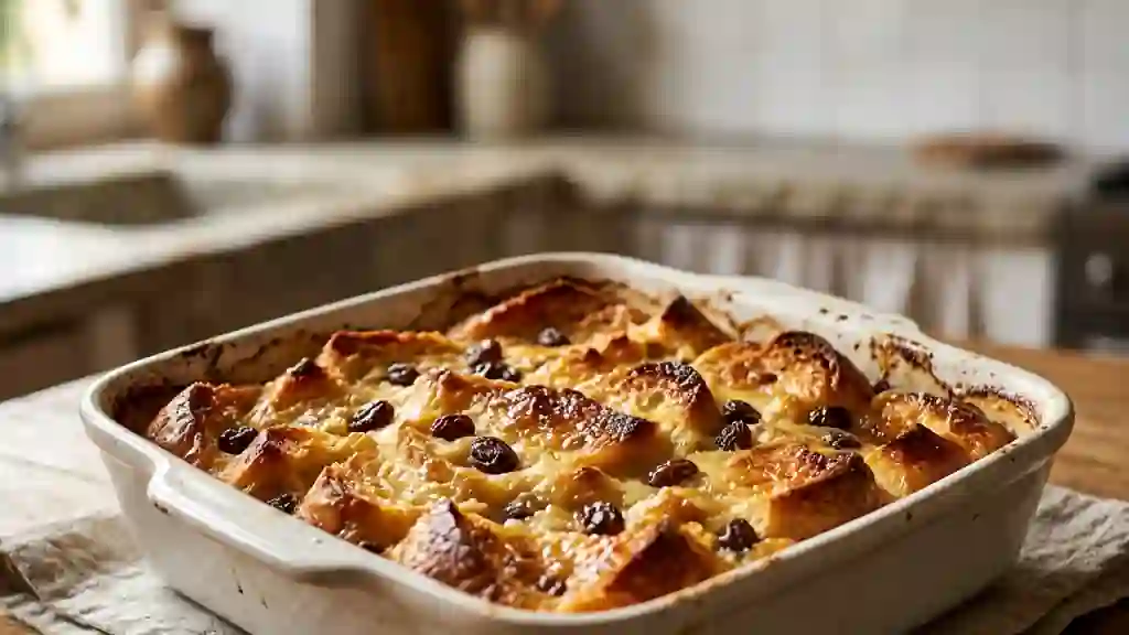 Pudding fondant au pain au lait et vanille - Photo de présentation