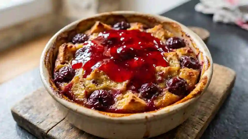Pudding Fondant aux Cerises et Groseille - Photo de présentation