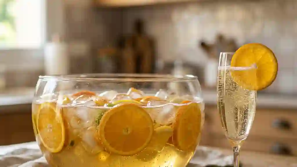Punch pétillant au champagne et agrumes - Photo de présentation
