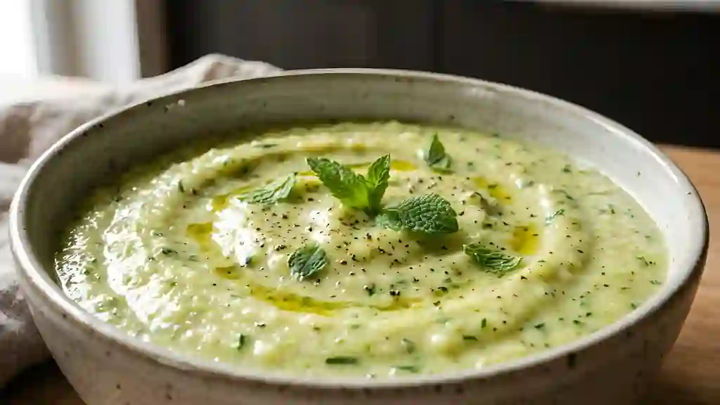Purée Crémeuse Courgette et Menthe Fraîche - Photo de présentation