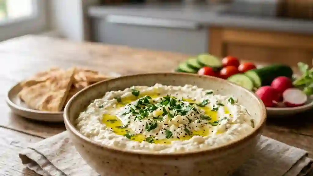 Kafteri : crème de feta fondante à l'ail - Photo de présentation