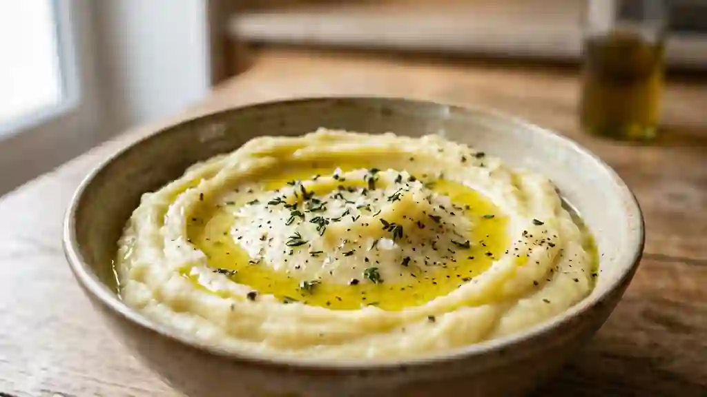 Purée onctueuse à l’huile d’olive - Photo de présentation