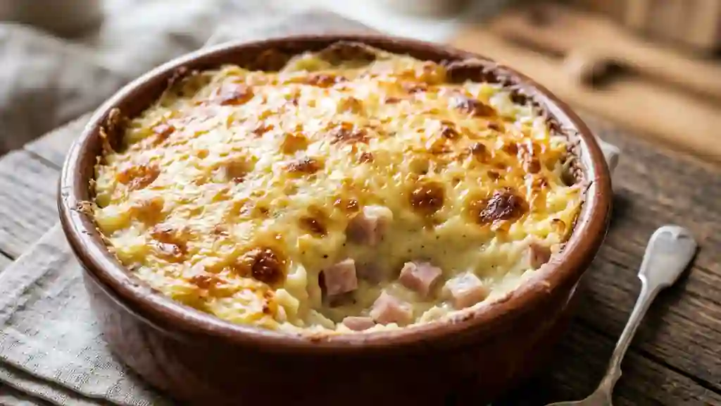 Purée fondante au jambon et croûte dorée - Photo de présentation
