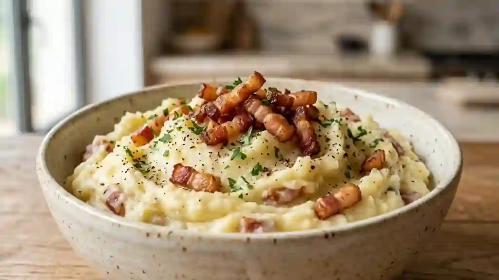 Purée Onctueuse au Lard Fumé Croustillant - Photo de présentation