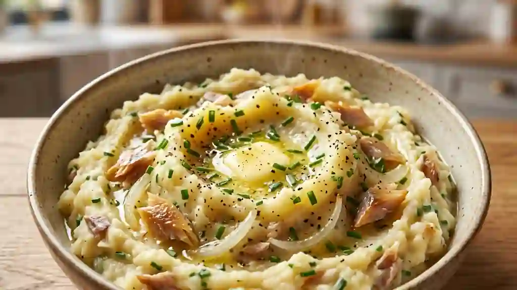 Écrasé de pommes de terre au hareng fumé - Photo de présentation