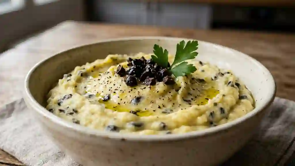 Écrasé de pommes de terre aux olives - Photo de présentation