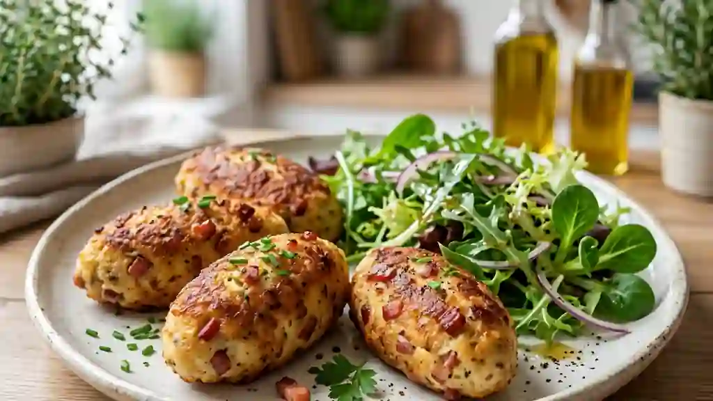 Quenelles de pain dorées aux lardons fumés - Photo de présentation