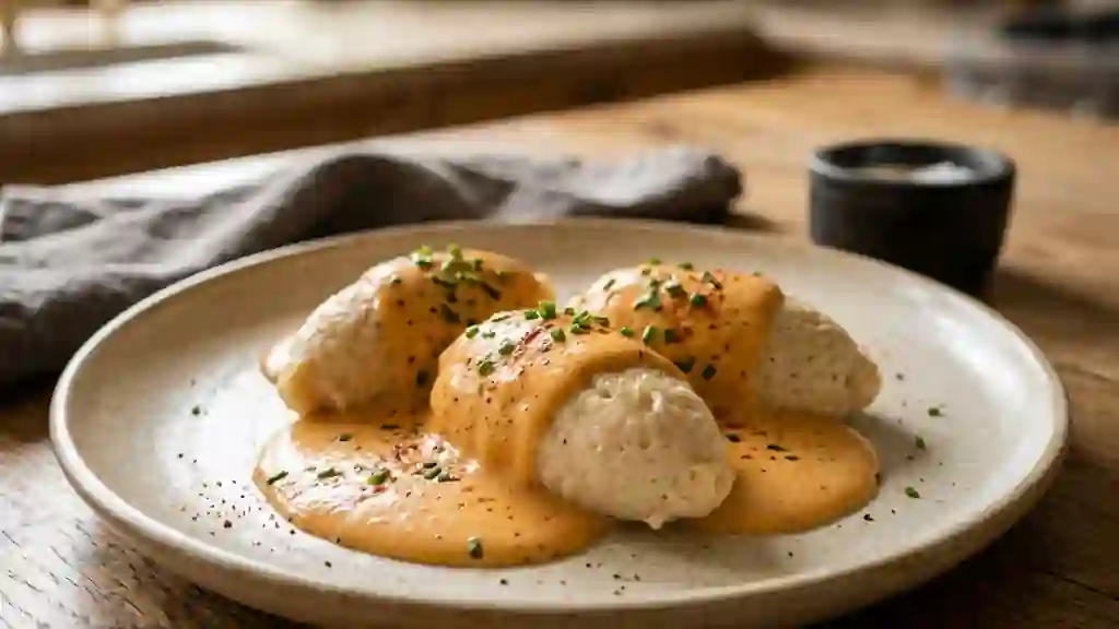 Quenelles de veau fondantes, crème de paprika - Photo de présentation