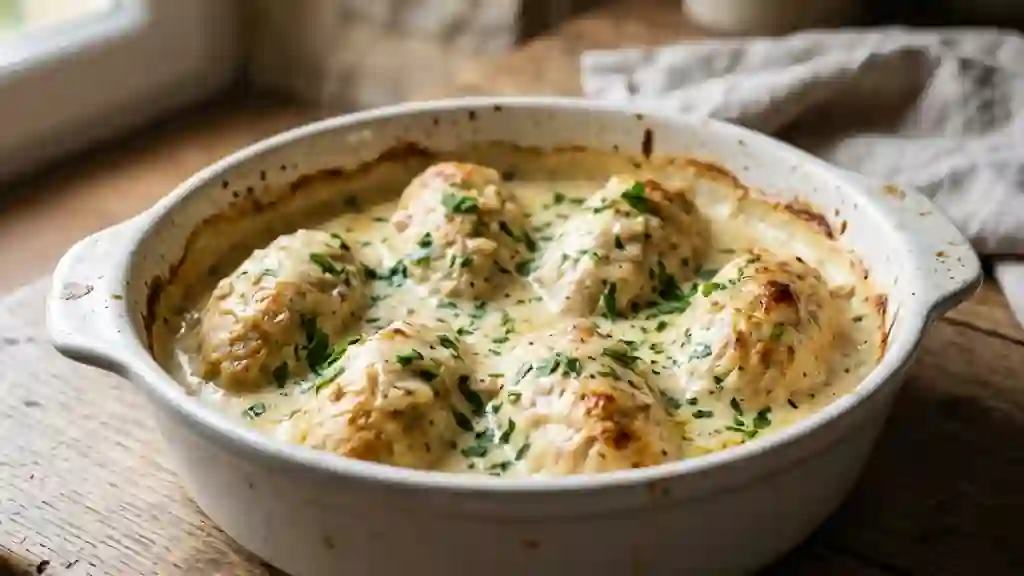Quenelles de volaille fondantes à la crème - Photo de présentation