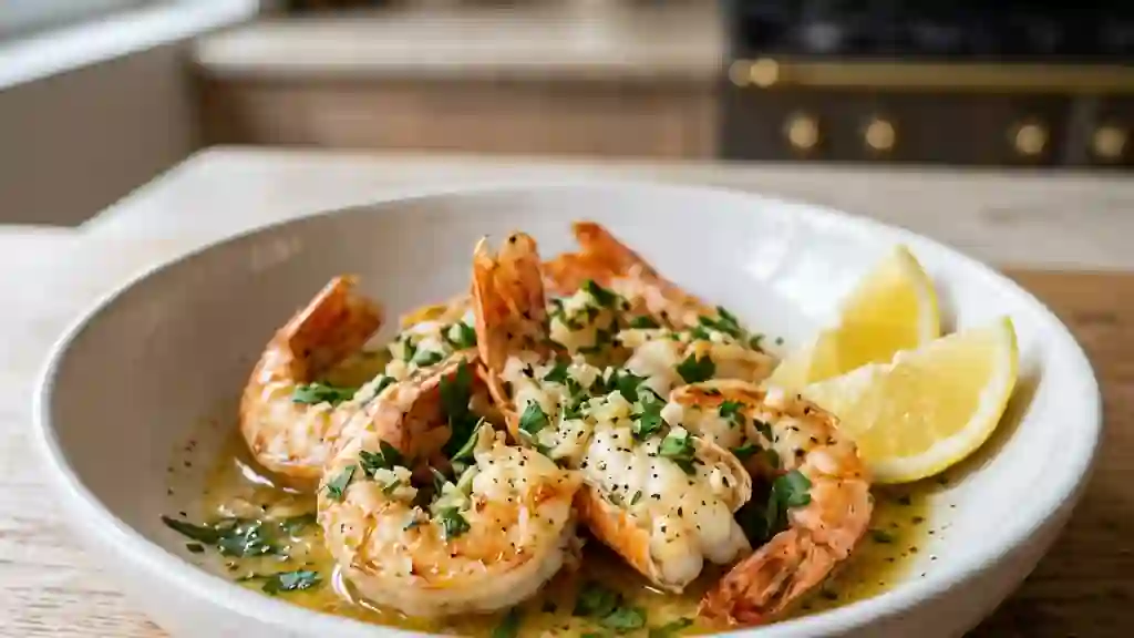 Queues de langoustines au beurre d'ail charnu - Photo de présentation