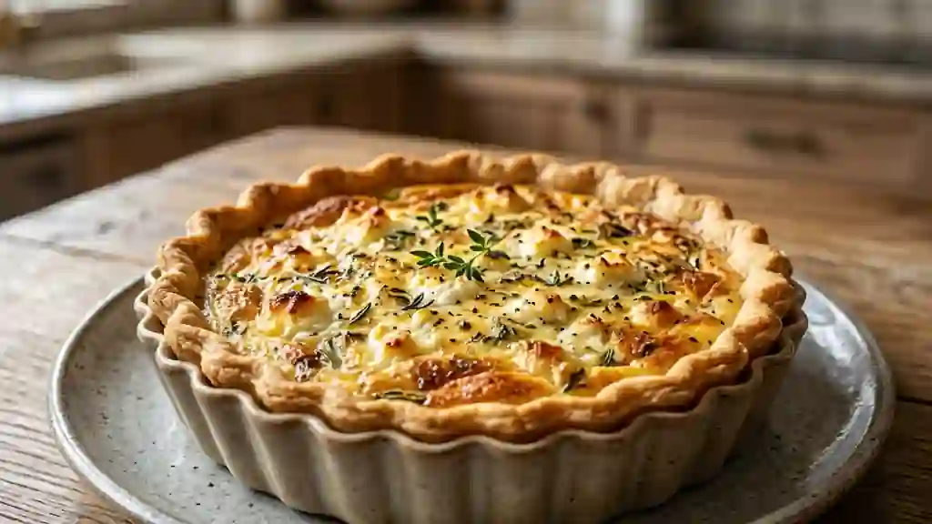 Quiche au chèvre fondante et herbes de Provence - Photo de présentation