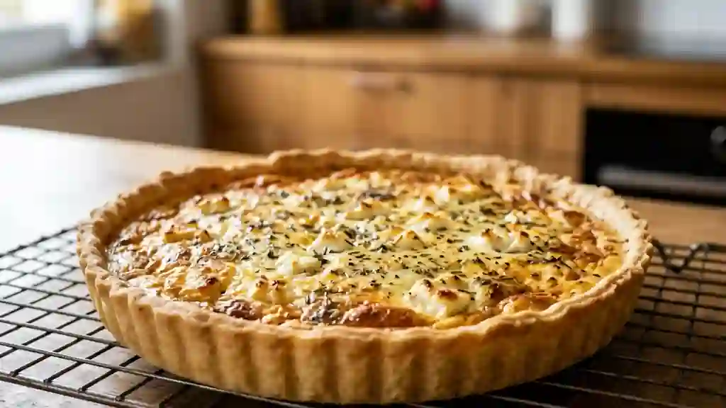 Quiche fondante au chèvre et herbes - Photo de présentation