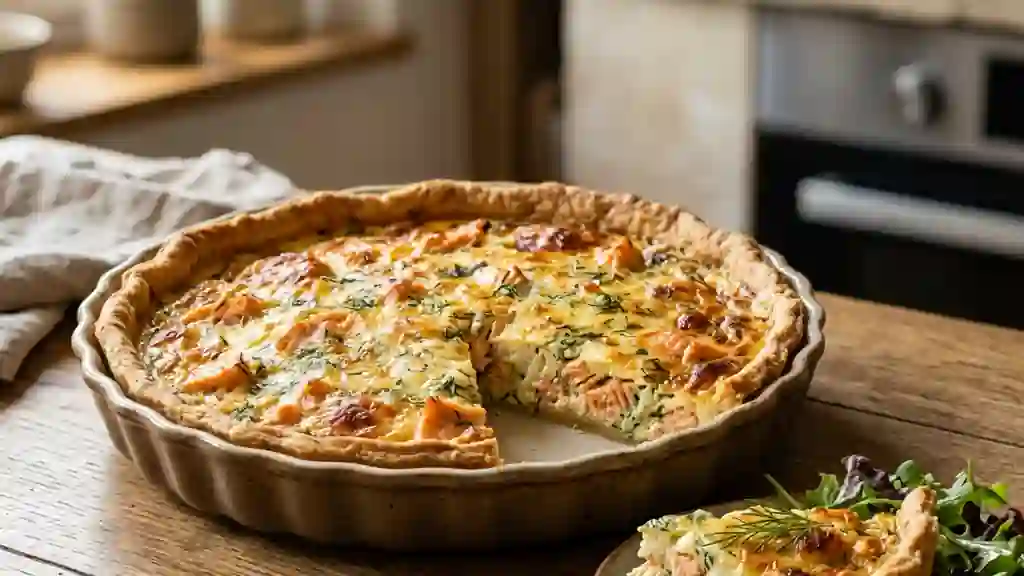 Quiche fondante au saumon fumé et aneth - Photo de présentation