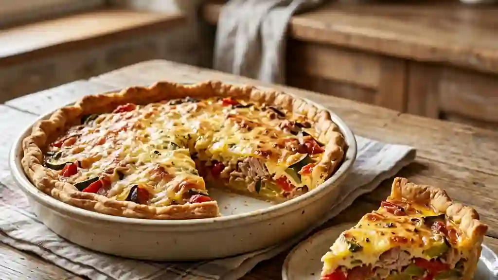 Quiche Moelleuse au Thon et Ratatouille - Photo de présentation