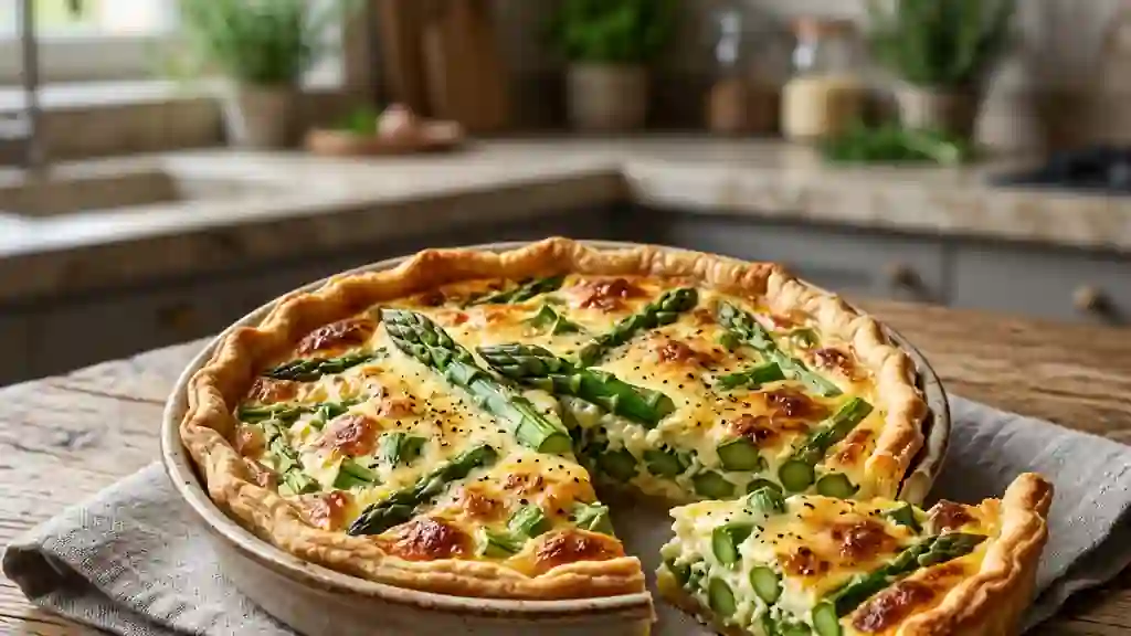 Quiche fondante aux asperges vertes - Photo de présentation