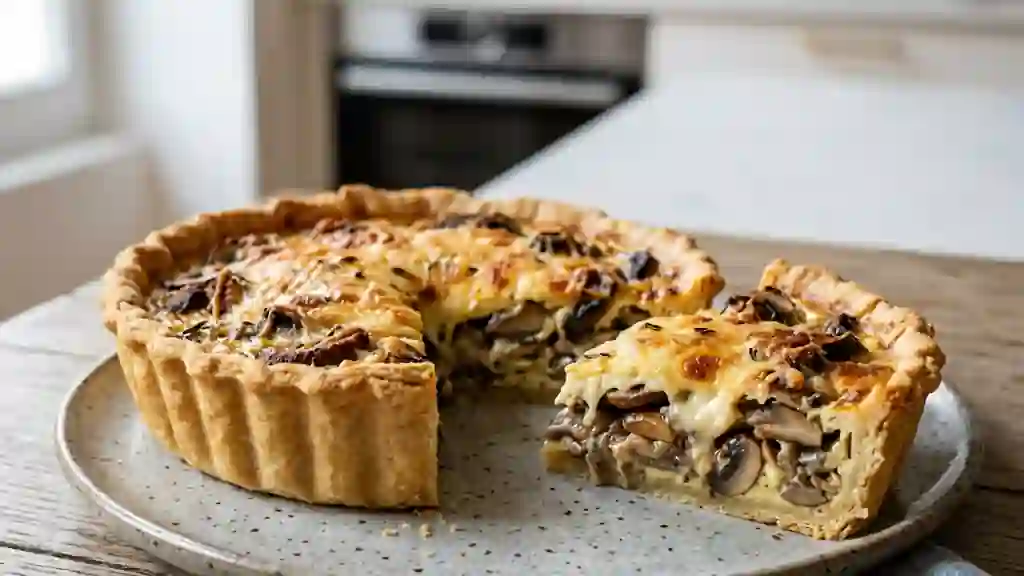 Quiche fondante aux champignons de Paris - Photo de présentation