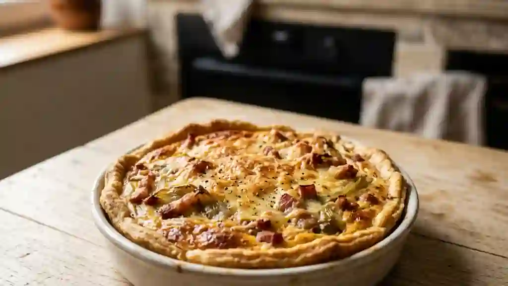 Quiche fondante aux chicons et lardons fumés - Photo de présentation