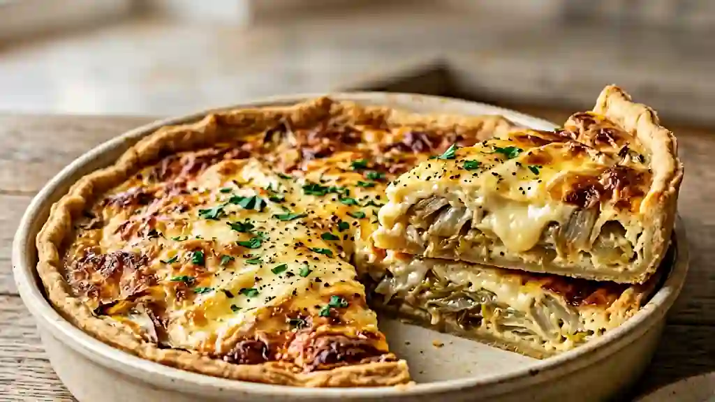Quiche fondante aux endives et trois fromages - Photo de présentation