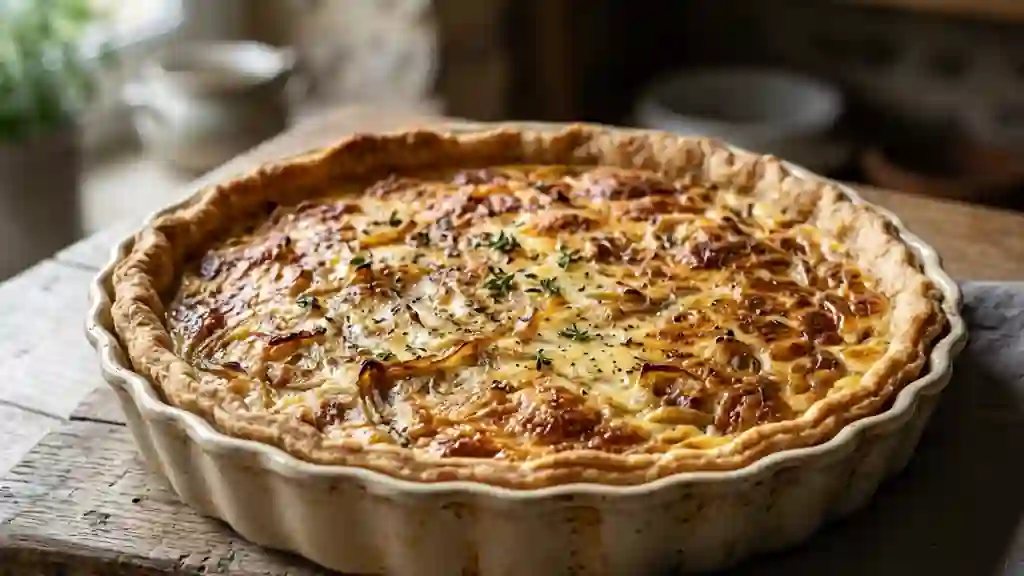 Quiche fondante aux oignons confits - Photo de présentation