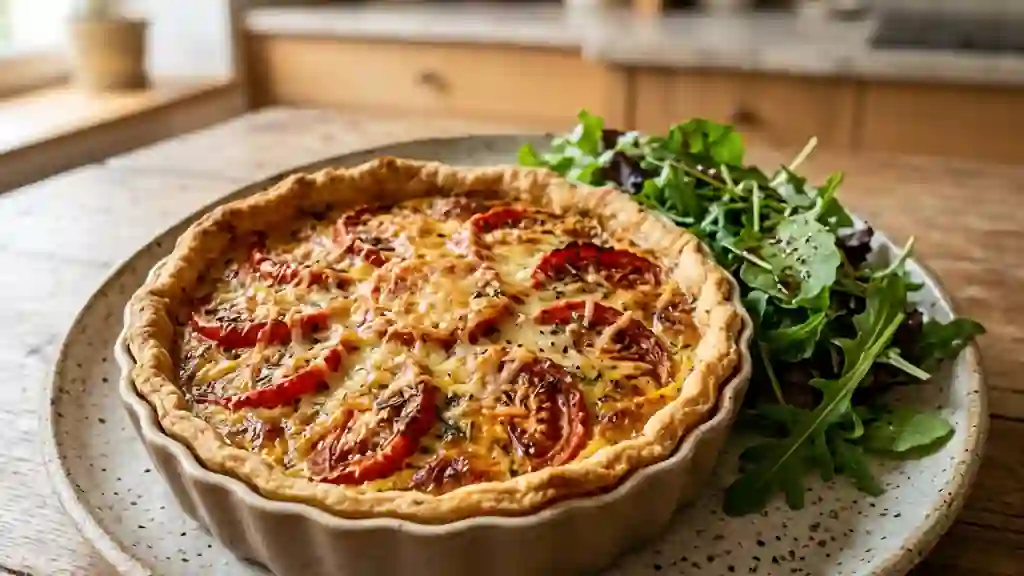Quiche aux tomates fondante et herbes de Provence - Photo de présentation