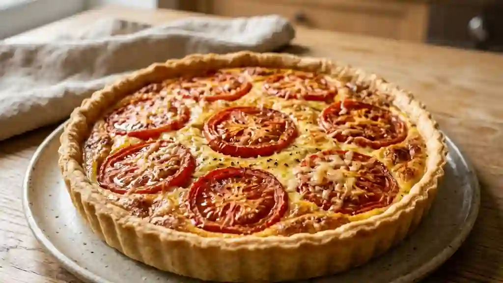 Quiche fondante aux tomates et fromage - Photo de présentation