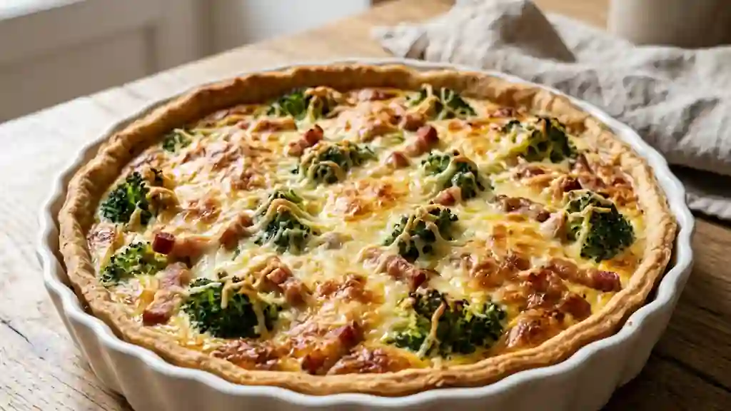 Quiche Crémeuse Brocolis et Lardons Croustillants - Photo de présentation