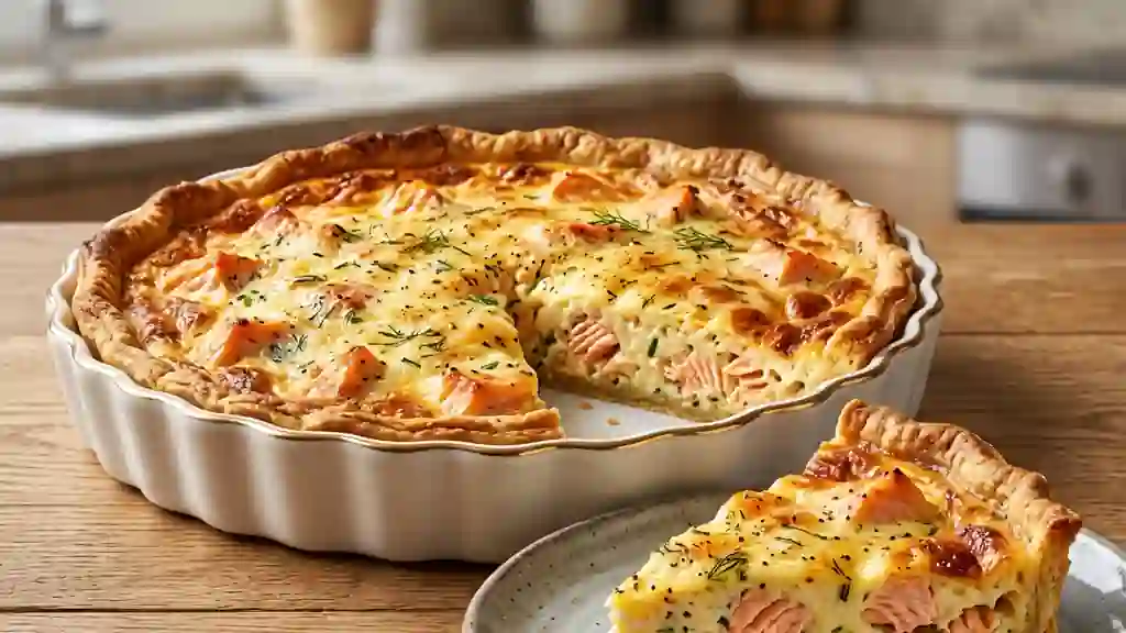 Quiche fondante au saumon et Cantal fruité - Photo de présentation