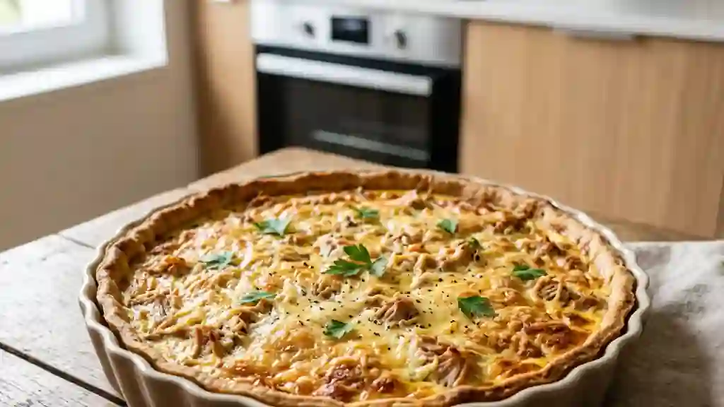 Quiche fondante au thon et crème - Photo de présentation