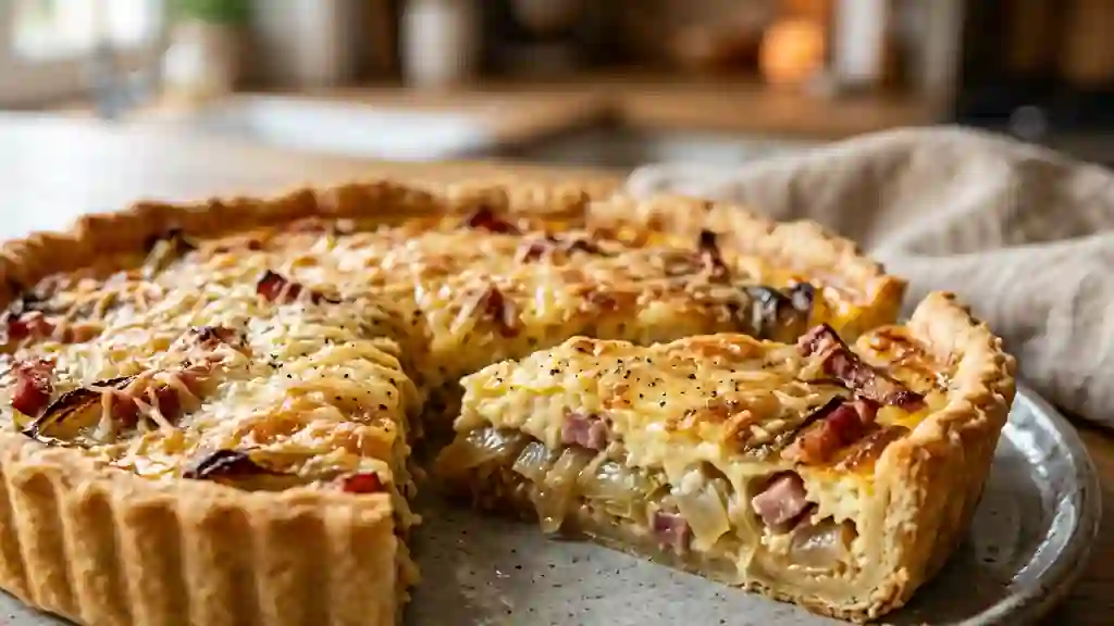 Quiche fondante aux chicons et lardons fumés - Photo de présentation