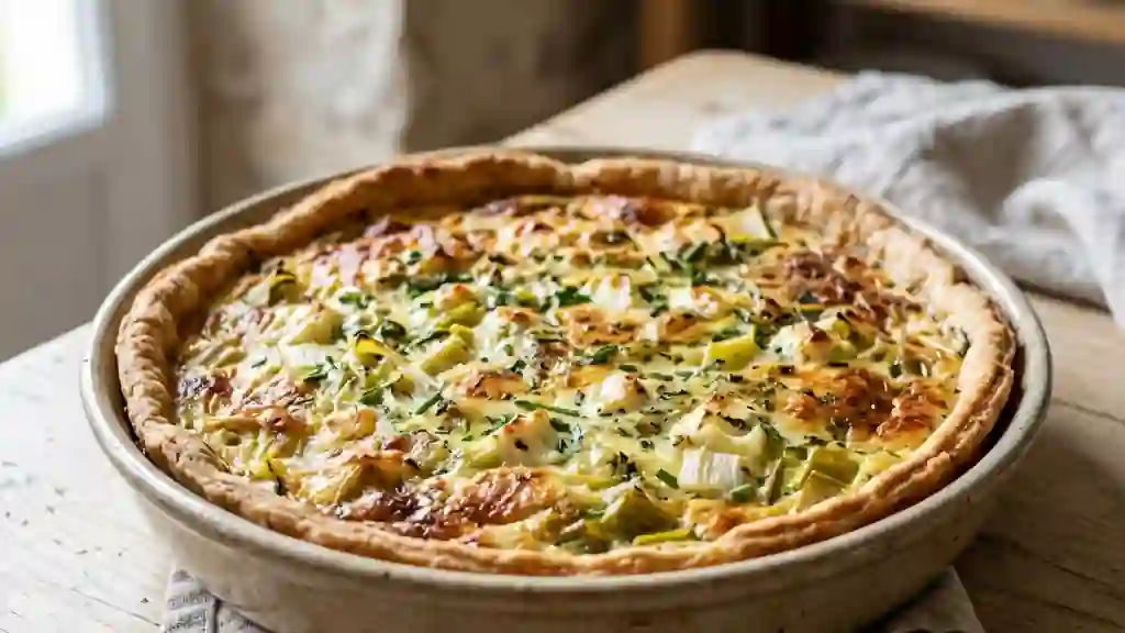 Quiche fondante aux poireaux et Boursin - Photo de présentation