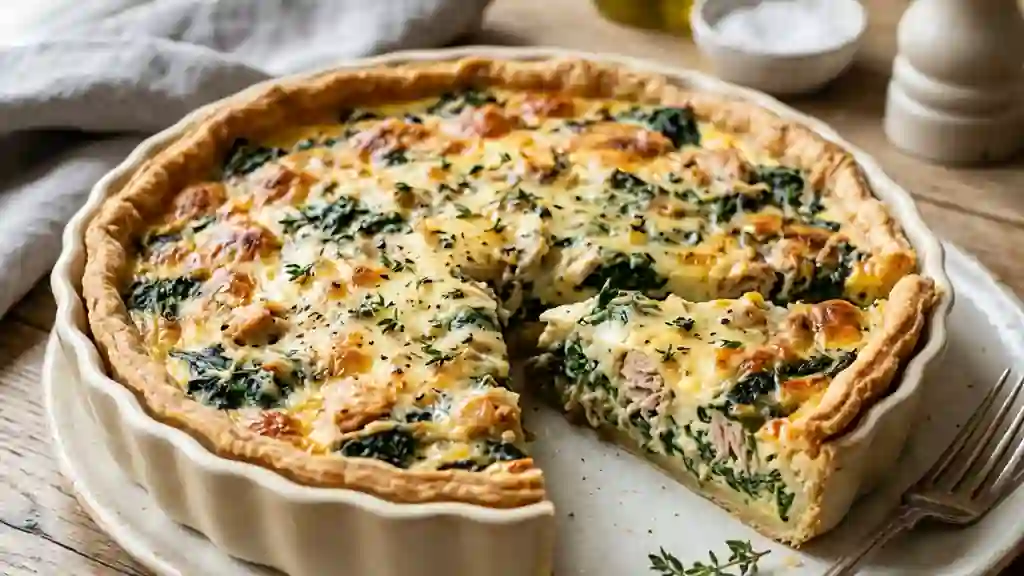 Quiche fondante épinards et thon - Photo de présentation