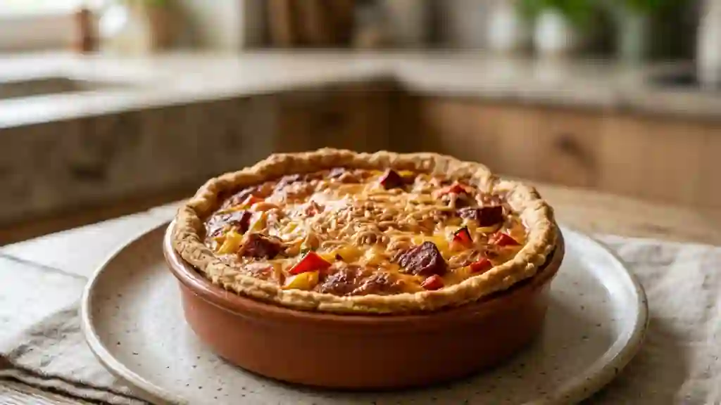 Quiche fondante poivrons et chorizo grillé - Photo de présentation