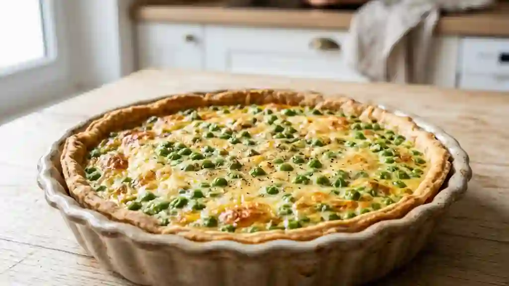 Quiche Fondante aux Petits Pois et Fromage - Photo de présentation