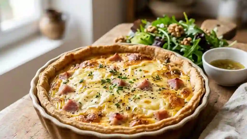 Quiche au Saint-Marcellin crémeux et jambon - Photo de présentation