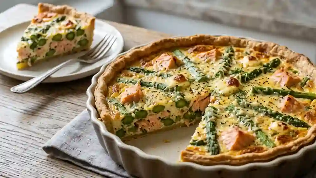 Quiche fondante au saumon et asperges croquantes - Photo de présentation