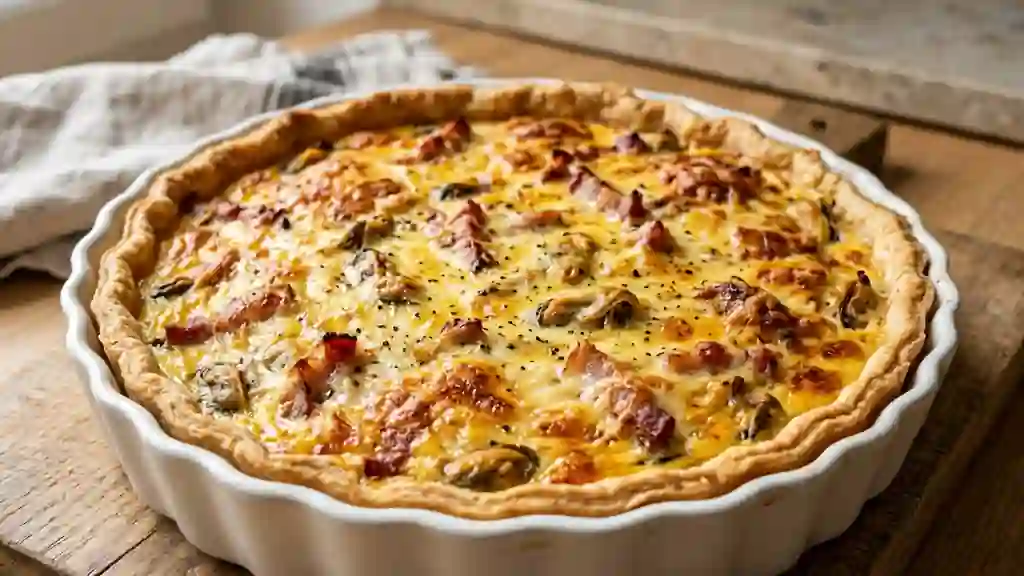 Quiche iodée aux lardons et moules fondantes - Photo de présentation