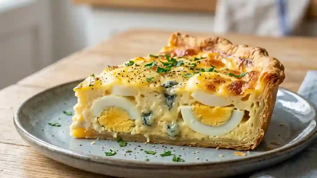 Quiche Fondante au Roquefort et Œufs Durs - Photo de présentation