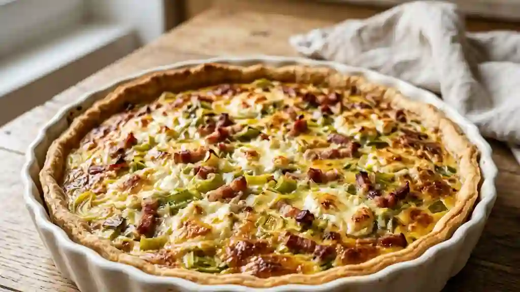 Quiche Fondante Poireaux, Chèvre & Lardons - Photo de présentation