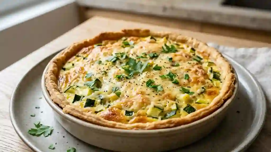 Quiche fondante aux courgettes et oignons - Photo de présentation