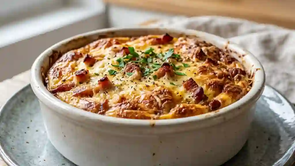 Quiche lorraine fondante et sans pâte - Photo de présentation