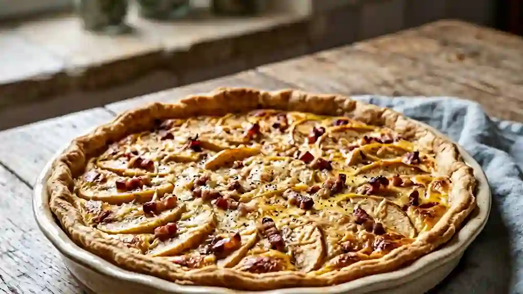 Quiche Normande Fondante Pommes et Lardons - Photo de présentation