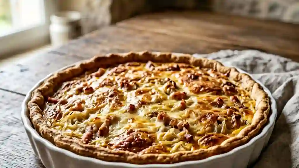 Quiche rustique à la choucroute et lardons - Photo de présentation