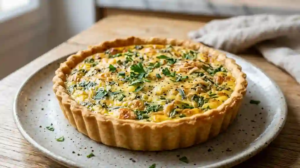 Quiche fondante ail et bouquet de fines herbes - Photo de présentation