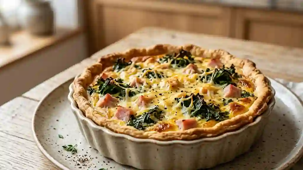 Quiche rustique au chou frisé et jambon - Photo de présentation
