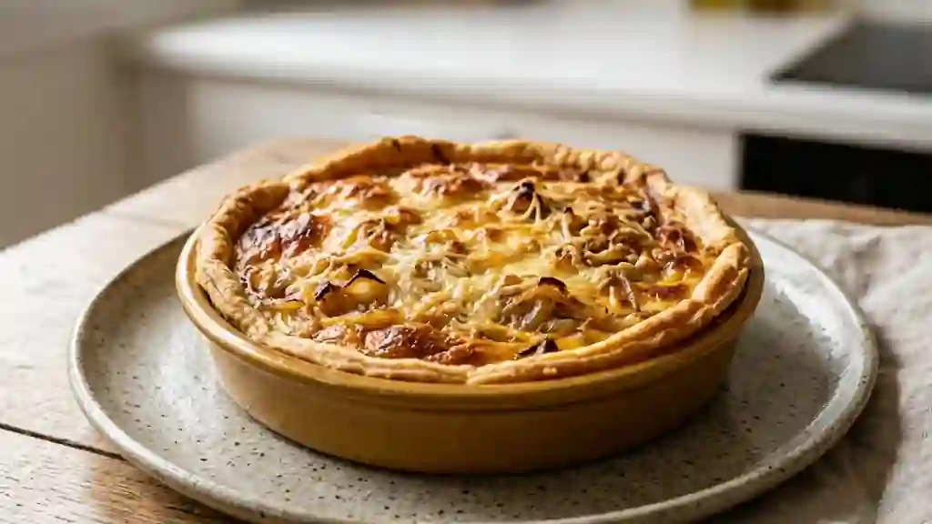 Quiche fondante Comté et oignons caramélisés - Photo de présentation