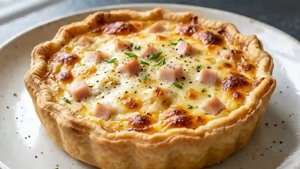 Quiche fondante jambon, ricotta et mozzarella - Photo de présentation